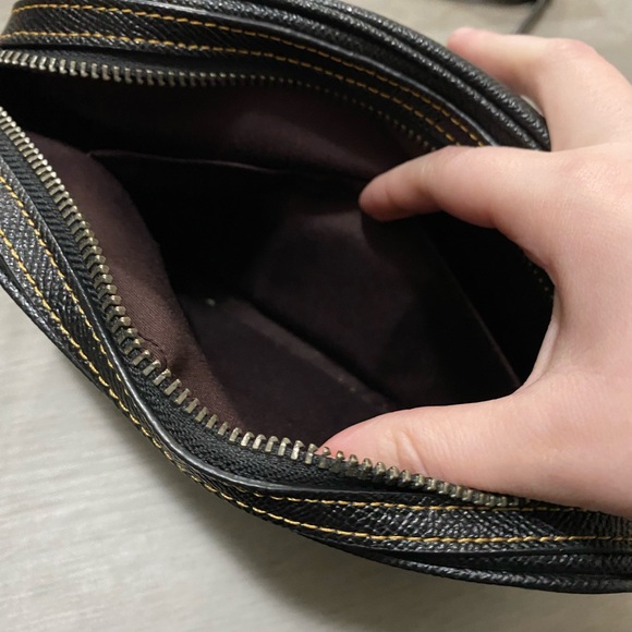 Coach Isla Tattoo Chain Black Mini Crossbody Leather Bag with Floral Embroidery - Picture 6 of 12